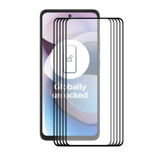 

For Motorola One 5G Ace 5 PCS ENKAY Hat-Prince Full Glue 0.26mm 9H 2.5D Tempered Glass Screen Protector Full Coverage Film