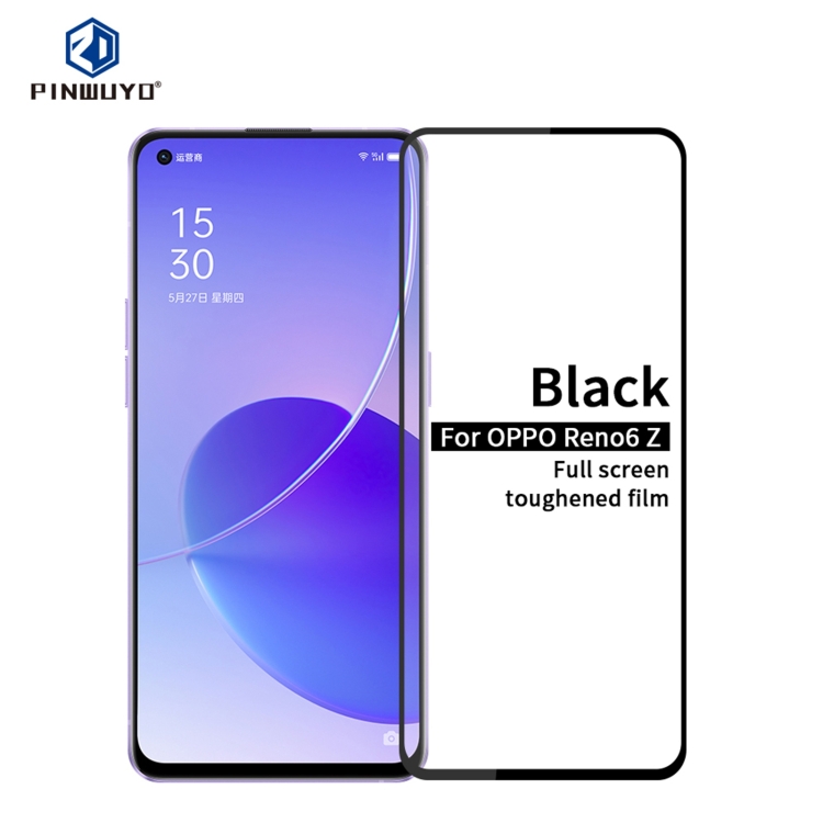 

For OPPO Reno6 Z PINWUYO 9H 2.5D Full Screen Tempered Glass Film(Black)