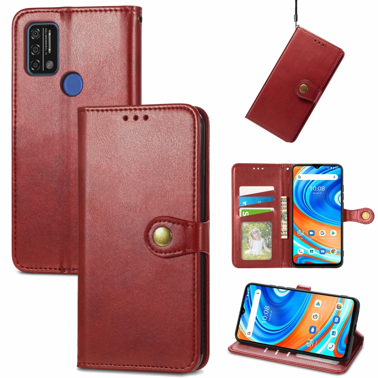 

For UMIDIGI A9 Solid Color Leather Buckle Phone Case with Lanyard & Photo Frame & Card Slot & Wallet & Stand Function(Red)