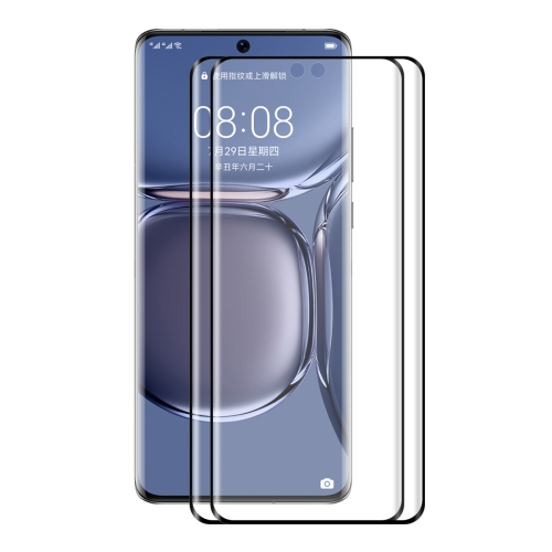 

For Huawei P50 Pro 2PCS ENKAY Hat-Prince 3D Curved Explosion-proof Full Coverage Film Heat Bending Tempered Glass Protector