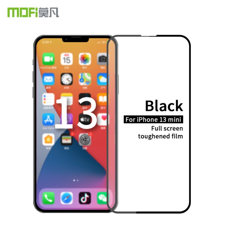 

MOFI 9H 2.5D Full Screen Tempered Glass Film For iPhone 13 mini(Black)