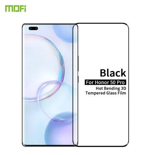 

For Honor 50 Pro MOFI 9H 3D Explosion Proof Thermal Bending Full Screen Covered With Tempered Glass Film(Black)