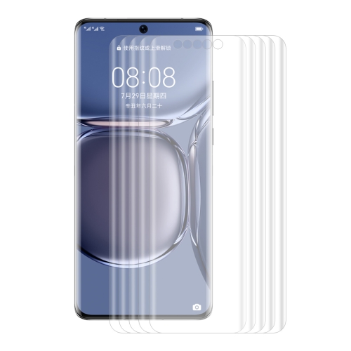 

For Huawei P50 Pro 5 PCS ENKAY Hat-Prince 3D Curved Full Coverage PET Hot Bending HD Screen Protector Soft Film Support Fingerprint Unlock