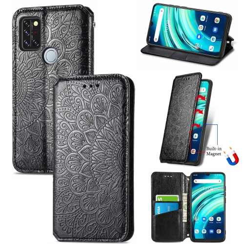 

For UMIDIGI A9 Pro Blooming Mandala Embossed Pattern Magnetic Horizontal Flip Leather Case with Holder & Card Slots & Wallet(Black)