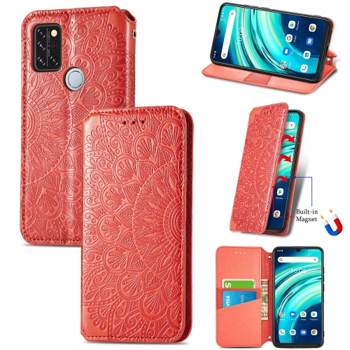 

For UMIDIGI A9 Pro Blooming Mandala Embossed Pattern Magnetic Horizontal Flip Leather Case with Holder & Card Slots & Wallet(Red)