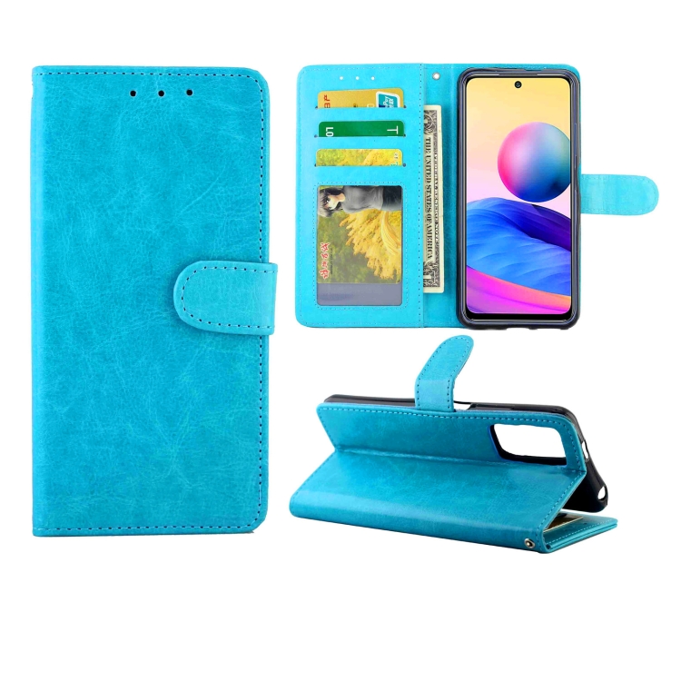 

For Xiaomi Redmi Note10 5G / Poco M3 Pro Crazy Horse Texture Leather Horizontal Flip Protective Case with Holder & Card Slots & Wallet & Photo Frame(Baby Blue)