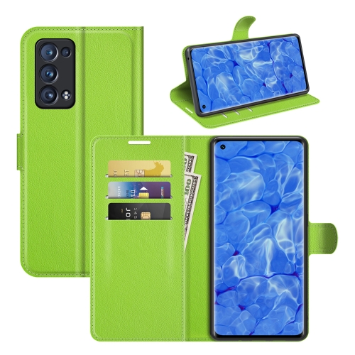 

For OPPO Reno6 Pro+ 5G Litchi Texture Horizontal Flip Protective Case with Holder & Card Slots & Wallet(Green)