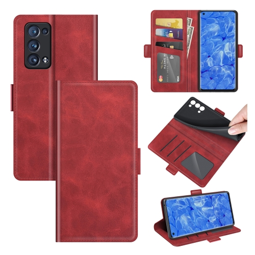 

For OPPO Reno6 Pro+ 5G Dual-side Magnetic Buckle Horizontal Flip Leather Case with Holder & Card Slots & Wallet(Red)