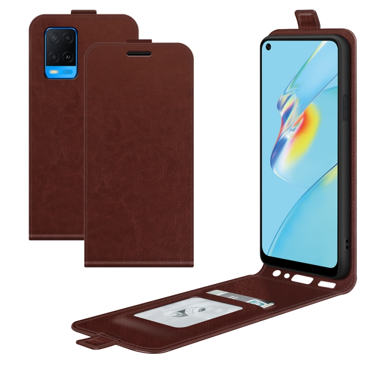 

For OPPO A54 4G R64 Texture Single Vertical Flip Leather Protective Case with Card Slots & Photo Frame(Brown)