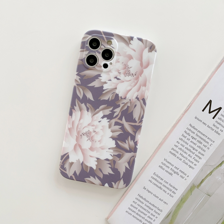 

For iPhone 11 Pro Max Frosted Flowers Pattern IMD TPU Case(Gray)