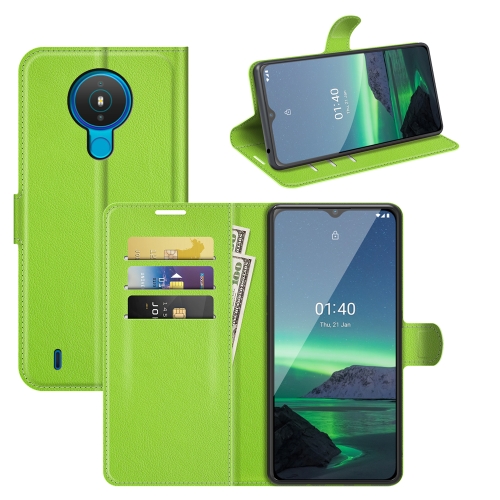 

For Nokia 1.4 Litchi Texture Horizontal Flip Protective Case with Holder & Card Slots & Wallet(Green)