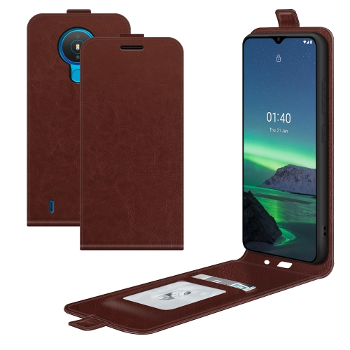 

For Nokia 1.4 R64 Texture Single Vertical Flip Leather Protective Case with Card Slots & Photo Frame(Brown)