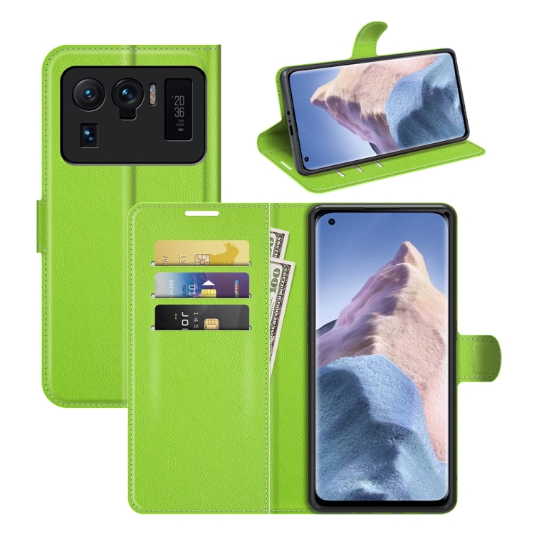 

For Xiaomi Mi 11 Ultra Litchi Texture Horizontal Flip Protective Case with Holder & Card Slots & Wallet(Green)