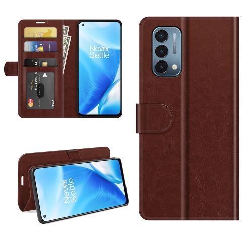 

For OnePlus Nord N200 5G R64 Texture Single Horizontal Flip Protective Case with Holder & Card Slots & Wallet& Photo Frame(Brown)