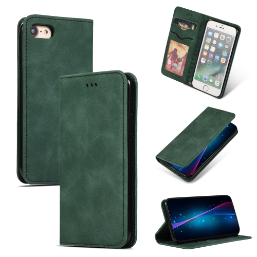

Retro Skin Feel Business Magnetic Horizontal Flip Leather Case For iPhone SE 2020 / 8 / 7(Army Green)