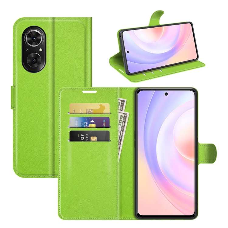 

For Honor 50 SE Litchi Texture Horizontal Flip Protective Case with Holder & Card Slots & Wallet(Green)