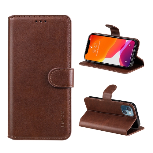 

For iPhone 13 mini ENKAY Hat-Prince Horizontal Flip PU Leather Case with Holder & Card Slots & Wallet(Brown)