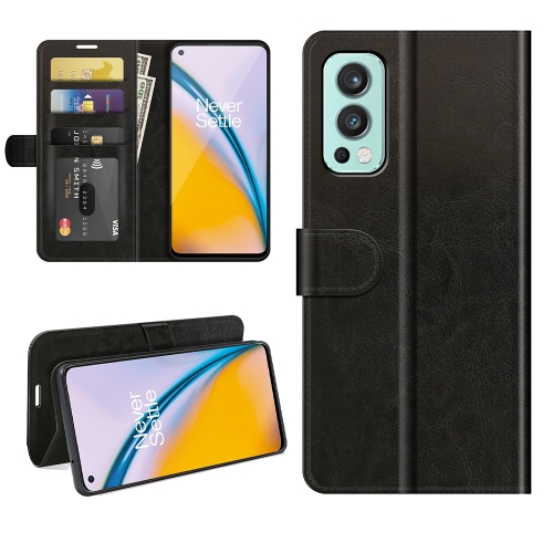 

For OnePlus Nord 2 5G R64 Texture Single Horizontal Flip Protective Case with Holder & Card Slots & Wallet& Photo Frame(Black)