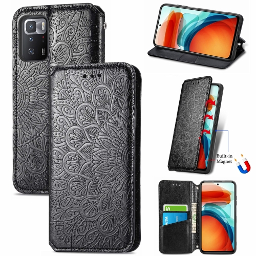 

For Xiaomi Redmi Note 10 Pro 5G / Poco X3 GT Blooming Mandala Embossed Pattern Magnetic Horizontal Flip Leather Case with Holder & Card Slots & Wallet(Black)
