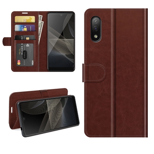 

For Sony Xperia Ace II R64 Texture Single Horizontal Flip Protective Case with Holder & Card Slots & Wallet& Photo Frame(Brown)