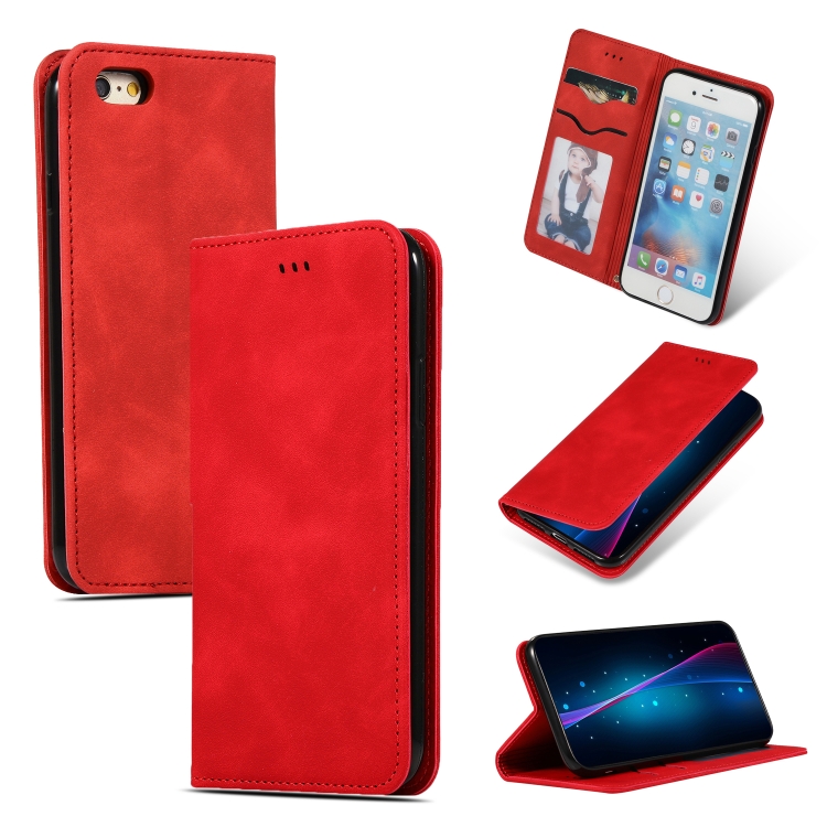 

Retro Skin Feel Business Magnetic Horizontal Flip Leather Case for iPhone 6S & 6(Red)