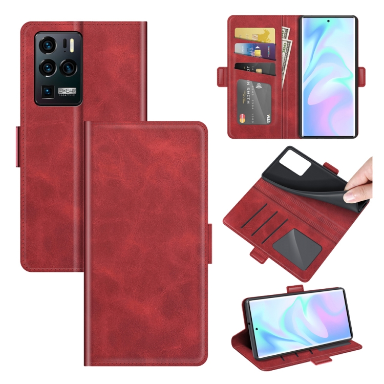 

For ZTE Axon 30 Ultra 5G Dual-side Magnetic Buckle Horizontal Flip Leather Case with Holder & Card Slots & Wallet(Red)