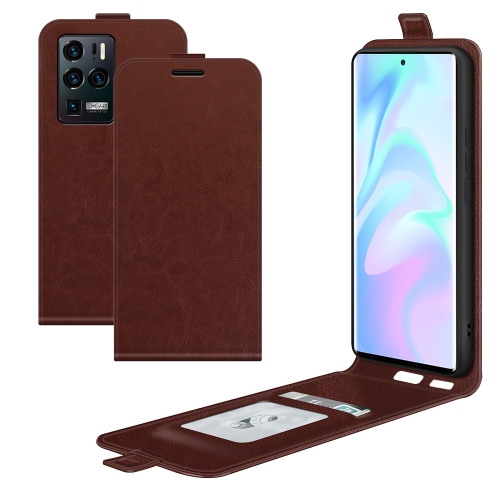 

For ZTE Axon 30 Ultra 5G R64 Texture Single Vertical Flip Leather Protective Case with Card Slots & Photo Frame(Brown)