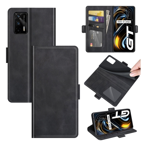 

For OPPO Realme GT 5G / Realme Q3 Pro 5G Dual-side Magnetic Buckle Horizontal Flip Leather Case with Holder & Card Slots & Wallet(Black)