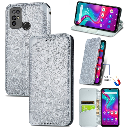 

For Doogee X96 Pro Blooming Mandala Embossed Pattern Magnetic Horizontal Flip Leather Case with Holder & Card Slots & Wallet(Grey)