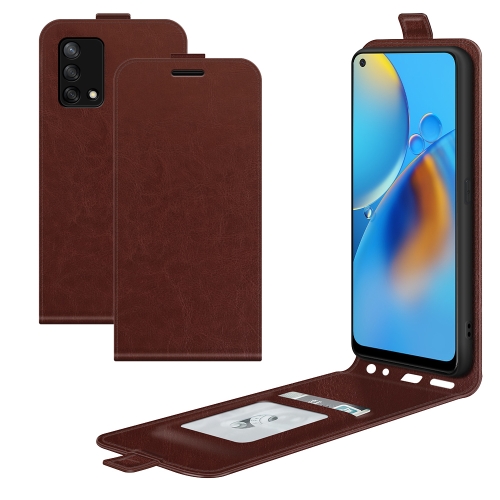 

For OPPO F19 / A74 4G R64 Texture Single Vertical Flip Leather Protective Case with Card Slots & Photo Frame(Brown)