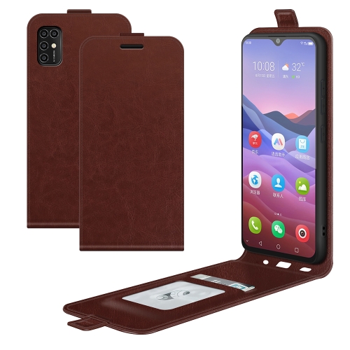 

For ZTE Blade V2020 Smart R64 Texture Single Vertical Flip Leather Protective Case with Card Slots & Photo Frame(Brown)