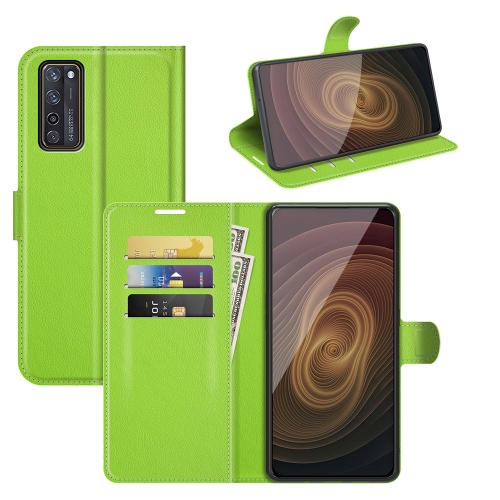 

For ZTE Axon 20 5G Litchi Texture Horizontal Flip Protective Case with Holder & Card Slots & Wallet(Green)