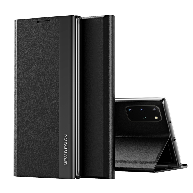 

For Samsung Galaxxy A32 4G Side Electroplated Magnetic Ultra-Thin Horizontal Flip Leather Case with Holder(Black)