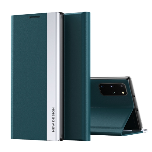 

For Samsung Galaxy A51 5G Side Electroplated Magnetic Ultra-Thin Horizontal Flip Leather Case with Holder(Green)