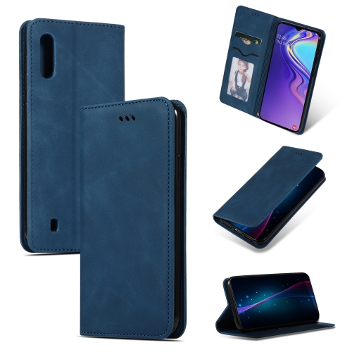 

Retro Skin Feel Business Magnetic Horizontal Flip Leather Case for Samsung Galaxy A10(Navy Blue)