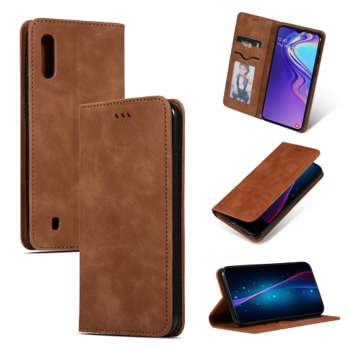 

Retro Skin Feel Business Magnetic Horizontal Flip Leather Case for Samsung Galaxy A10(Brown)