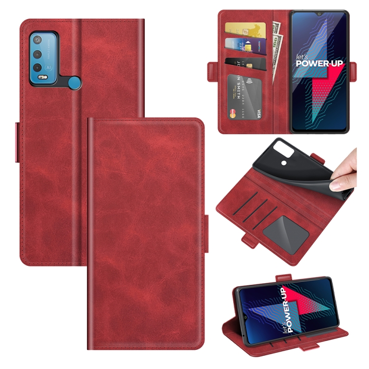 

For wiko Power U30 Dual-side Magnetic Buckle Horizontal Flip Leather Case with Holder & Card Slots & Wallet(Red)
