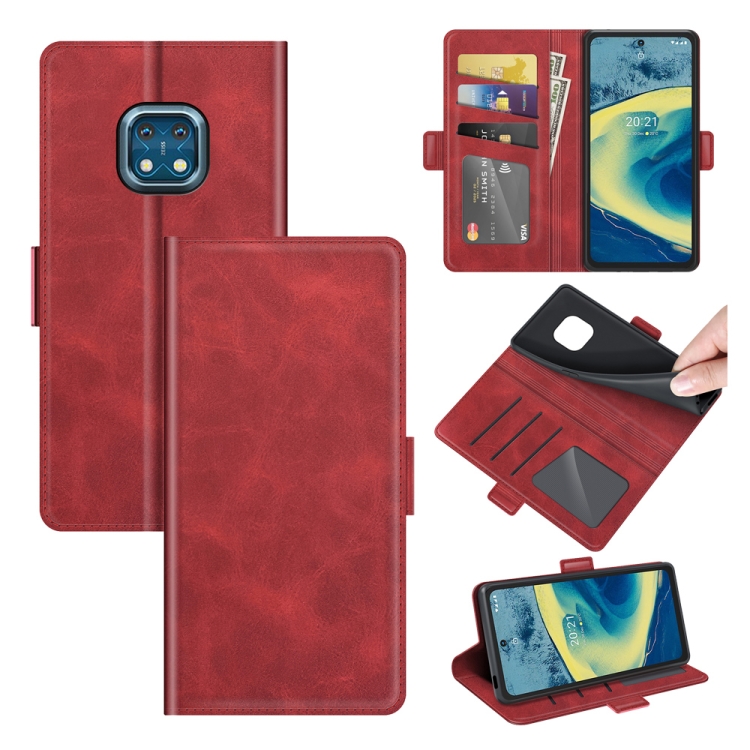 

For Nokia XR20 Dual-side Magnetic Buckle Horizontal Flip Leather Case with Holder & Card Slots & Wallet(Red)