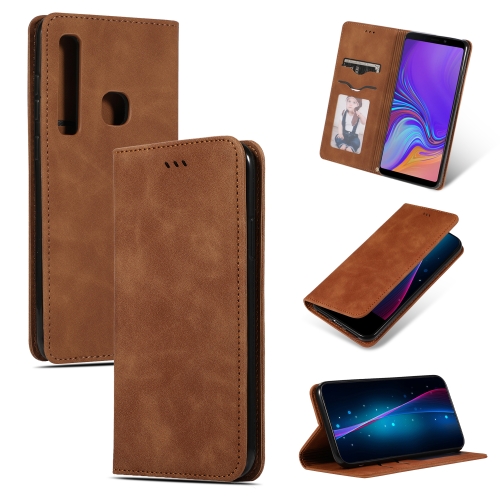 

Retro Skin Feel Business Magnetic Horizontal Flip Leather Case for Samsung Galaxy A9 2018三星(Brown)