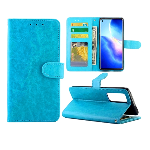 

For OPPO Find X3 Neo/Reno5 Pro+ Crazy Horse Texture Leather Horizontal Flip Protective Case with Holder & Card Slots & Wallet & Photo Frame(baby Blue)