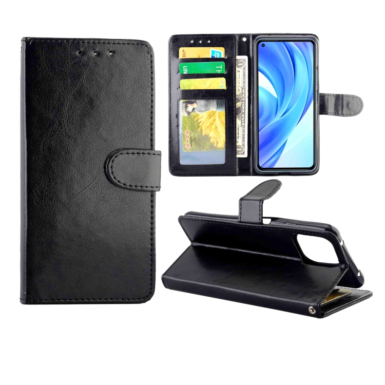 

For Xiaomi Mi 11 Lite (4G/5G) Crazy Horse Texture Leather Horizontal Flip Protective Case with Holder & Card Slots & Wallet & Photo Frame(Black)