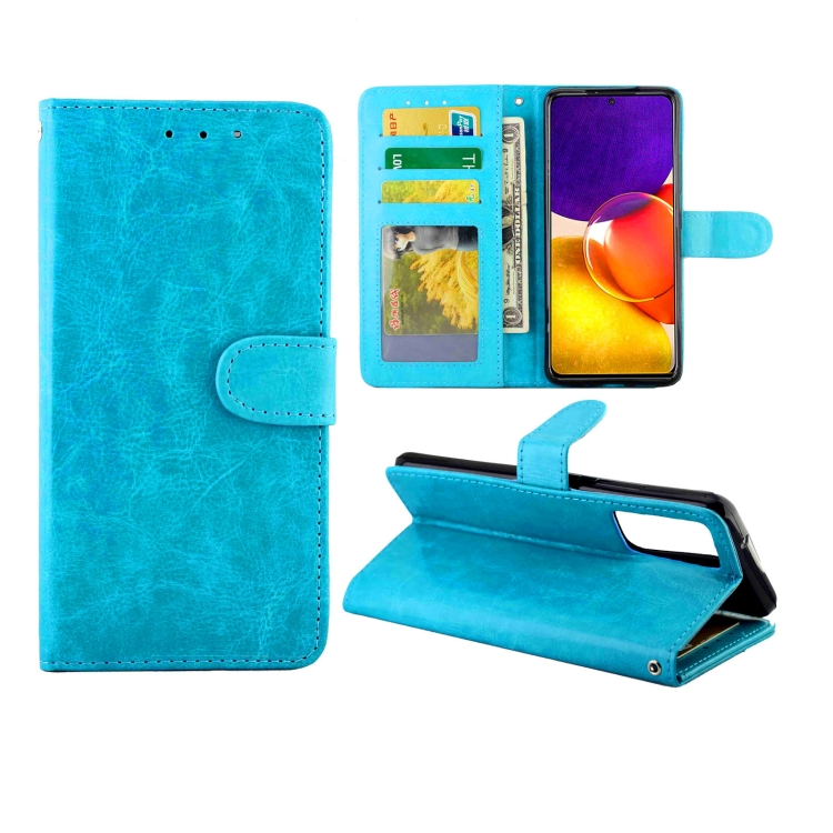 

For Samsung Galaxy Quantum 2 Crazy Horse Texture Leather Horizontal Flip Protective Case with Holder & Card Slots & Wallet & Photo Frame(baby Blue)