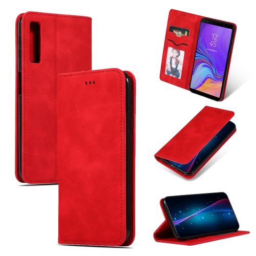 

Retro Skin Feel Business Magnetic Horizontal Flip Leather Case for Samsung Galaxy A7 2018(Red)