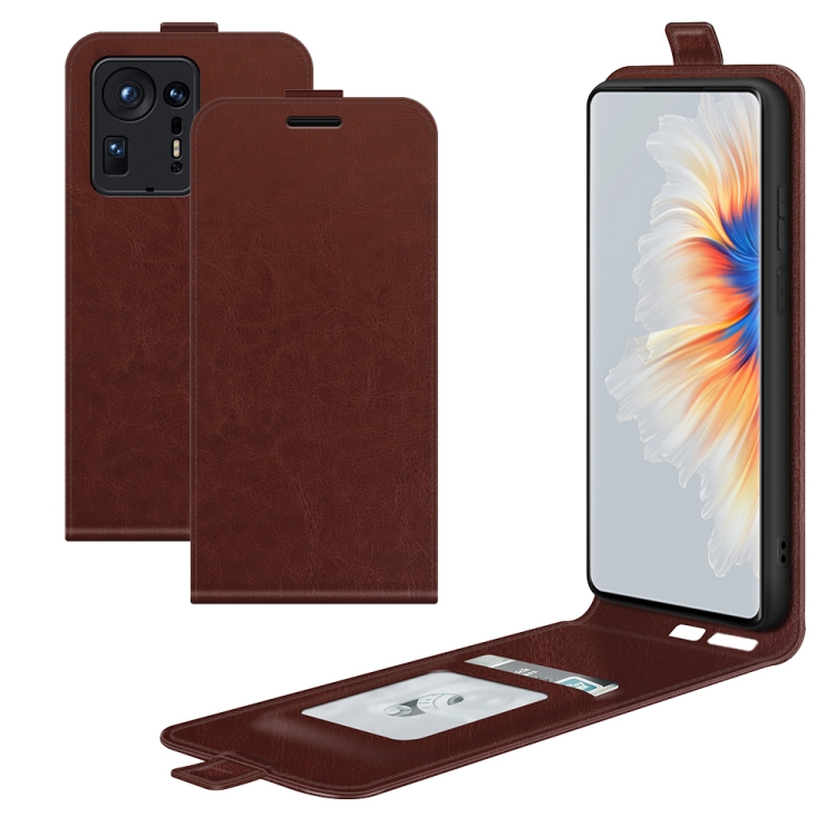 

For Xiaomi Mix 4 R64 Texture Single Vertical Flip Leather Protective Case with Card Slots & Photo Frame(Brown)