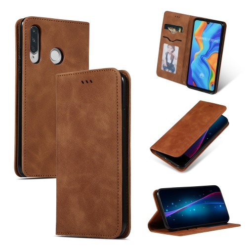 

Retro Skin Feel Business Magnetic Horizontal Flip Leather Case for Huawei P30 Lite(Brown)