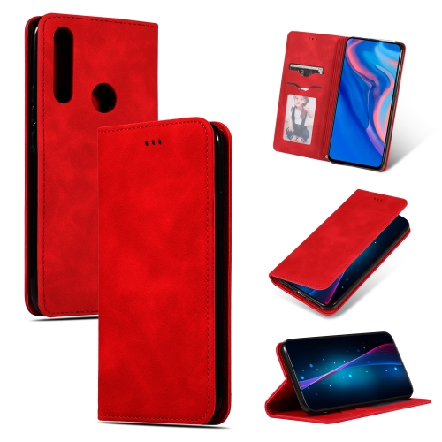 

Retro Skin Feel Business Magnetic Horizontal Flip Leather Case for Huawei P Smart Z(Red)