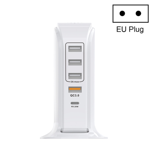 

PD-36W PD3.0 + QC3.0 4-port USB Mobile Phone Charging Sailboat Multi Port Charger, EU Plug