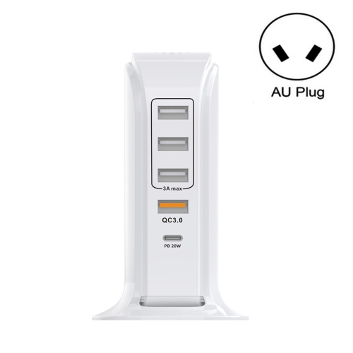 

PD-36W PD3.0 + QC3.0 4-port USB Mobile Phone Charging Sailboat Multi Port Charger, AU Plug