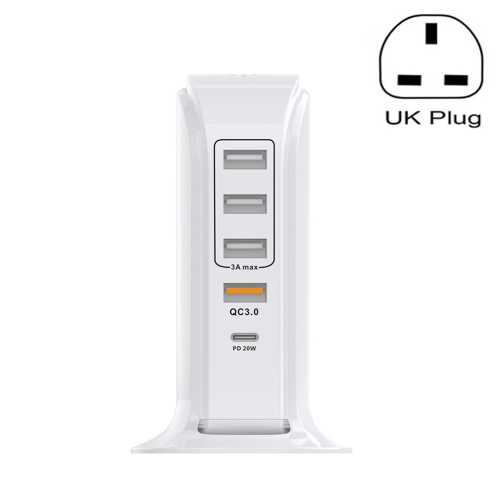 

PD-36W PD3.0 + QC3.0 4-port USB Mobile Phone Charging Sailboat Multi Port Charger, UK Plug