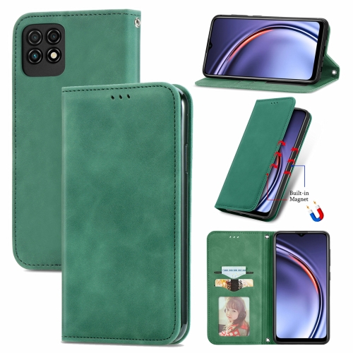 

For Huawei Maimang 10 SE Retro Skin Feel Business Magnetic Horizontal Flip Leather Case with Holder & Card Slots & Wallet & Photo Frame(Green)